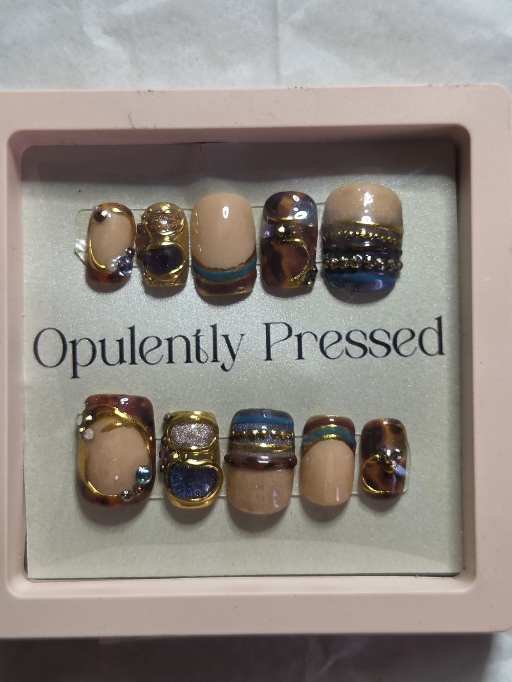Custom Nude Stacked Bangle Press-On Nails